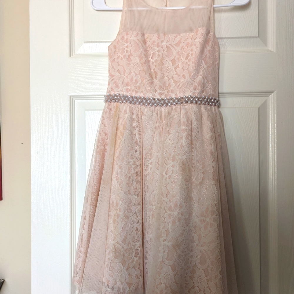 RARE EDITIONS GIRLS DRESS SIZE 12 IN BLUSH